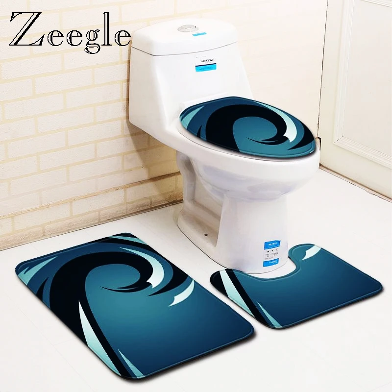 Zeegle 3 шт. Набор ковриков для ванной комнаты коврик ног водопоглощающий унитаза