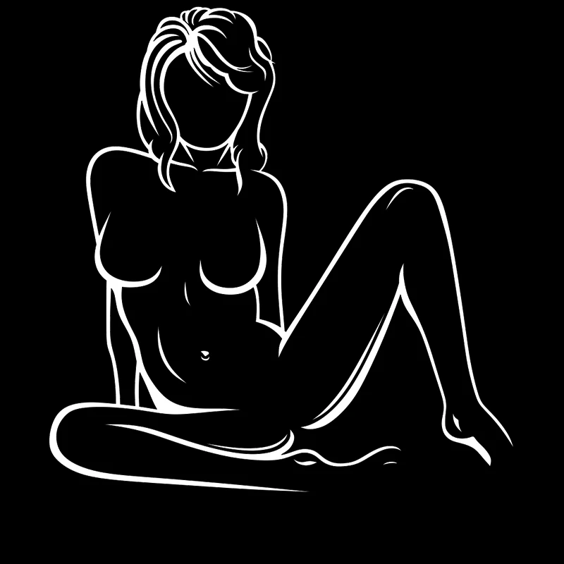 

Personality Car Sticker Girl Funny Long Hair Sexy Sitting Decals Decoration Sunscreen Waterproof 14cmX15cm