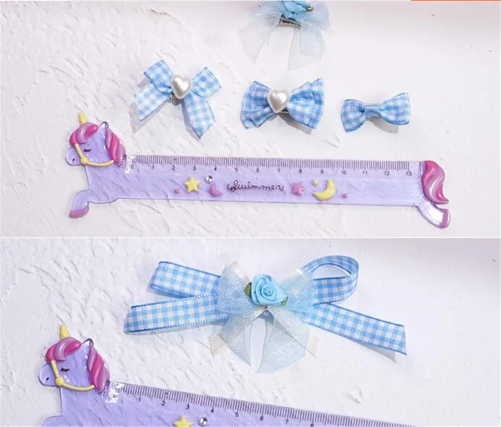 Женская заколка для волос в клетку Классическая с бантом боковая косплея B964 |