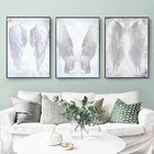 Современная Абстрактная живопись, белый принт в виде перьев Крылья Ангела Плакаты и принты картины на холсте искусство стены фотографии для Декор в гостиную (без рамки)