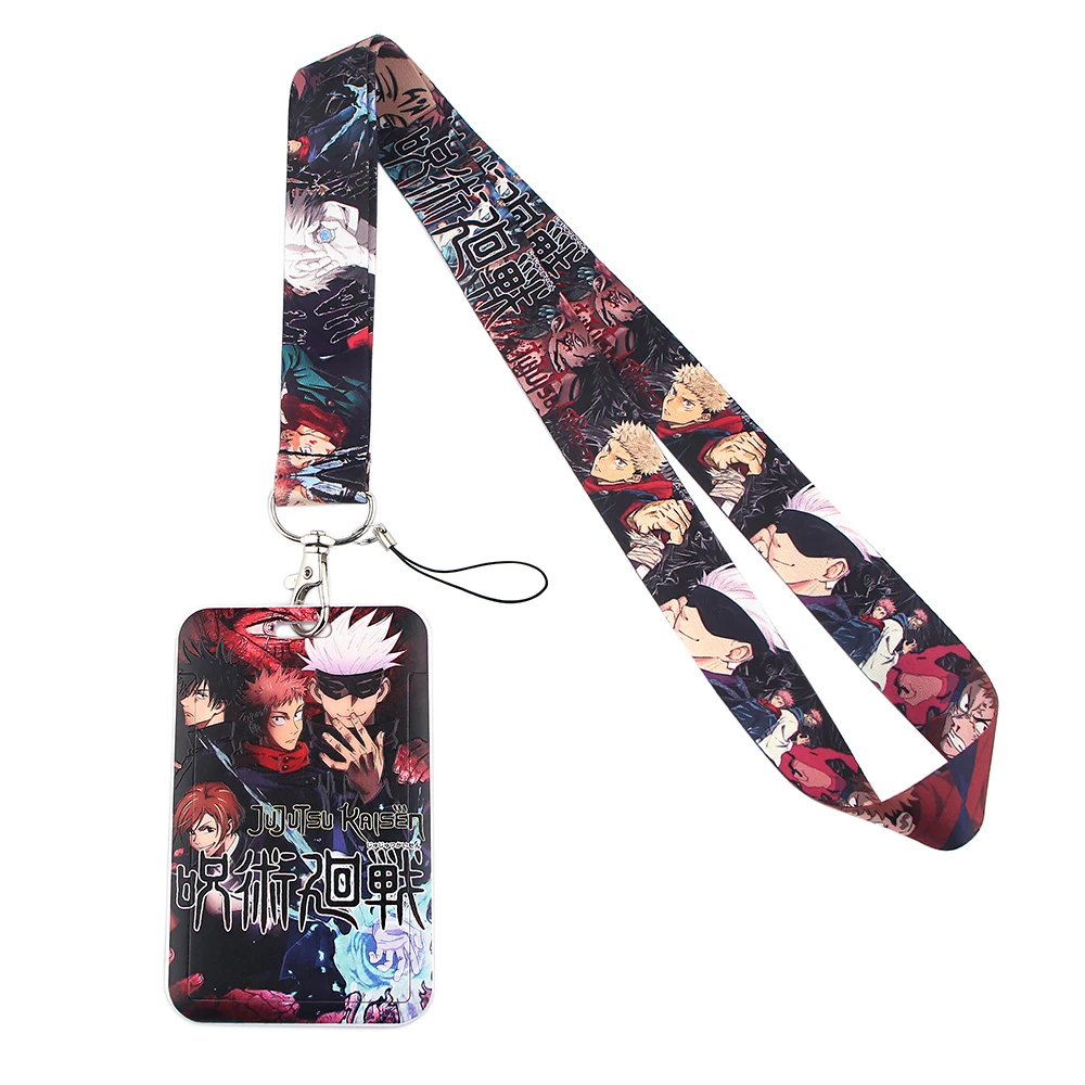 

1pc ZF2331 Cool Anime Lanyards Id Badge Holder Keychain ID Card Pass Gym Mobile Badge Holder Lanyard Key Holder