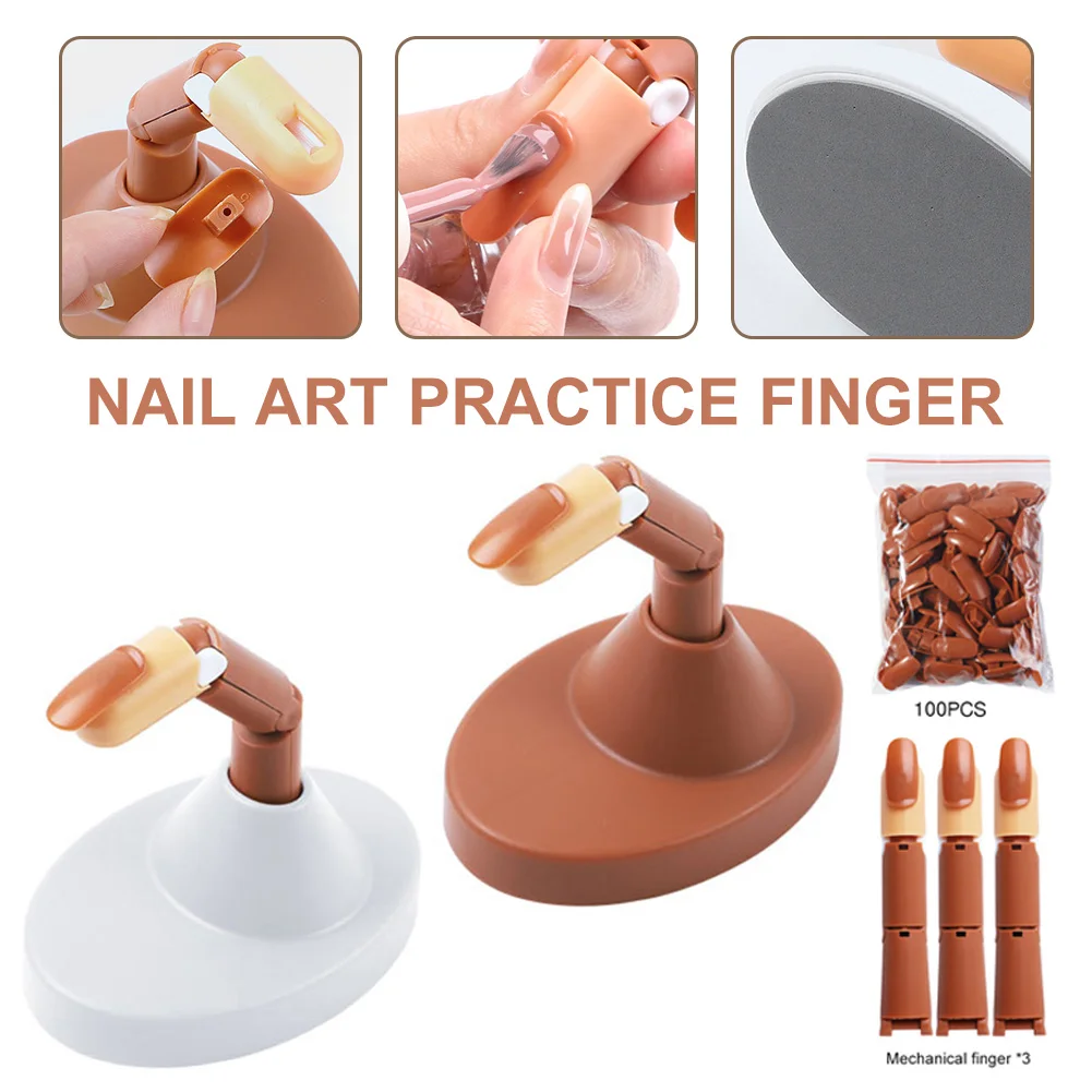 

Nail Art Practice Finger Flexible Movable Fake Finger with Detachable Base 3 Fake Fingers Manicure Tool for Acrylic Nails