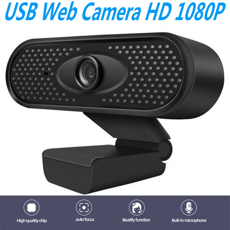 USB веб камера 1080P HD с микрофоном со встроенным Plug Play широкоформатное