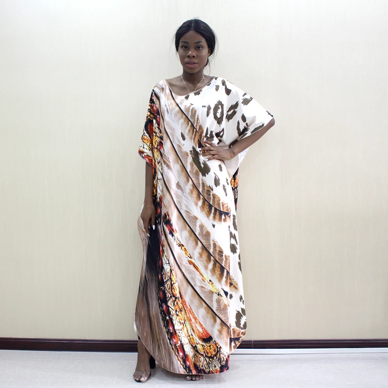 Dashikiage Последние поступления Леопардовый и перьевой узор печать Африканский Дашики женское платье большого размера модные женские вечерние платья