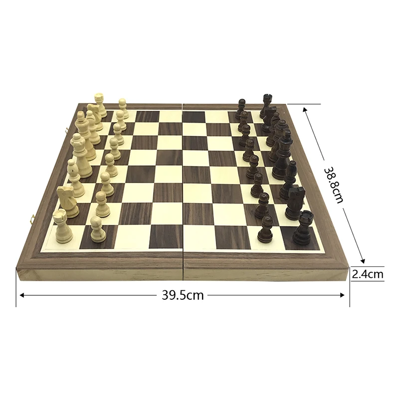 Magnetic Chess Wooden Board Game Set Solid Wood Pieces Entertainment Games Children Gift | Спорт и развлечения