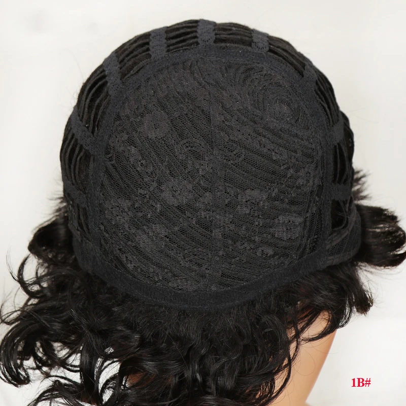 

6 Inch Short Bob Wigs With Bang Pixie Cut Water Wave Ombre Color Brazilian Remy Human Hair Machine Made Wigs for Women