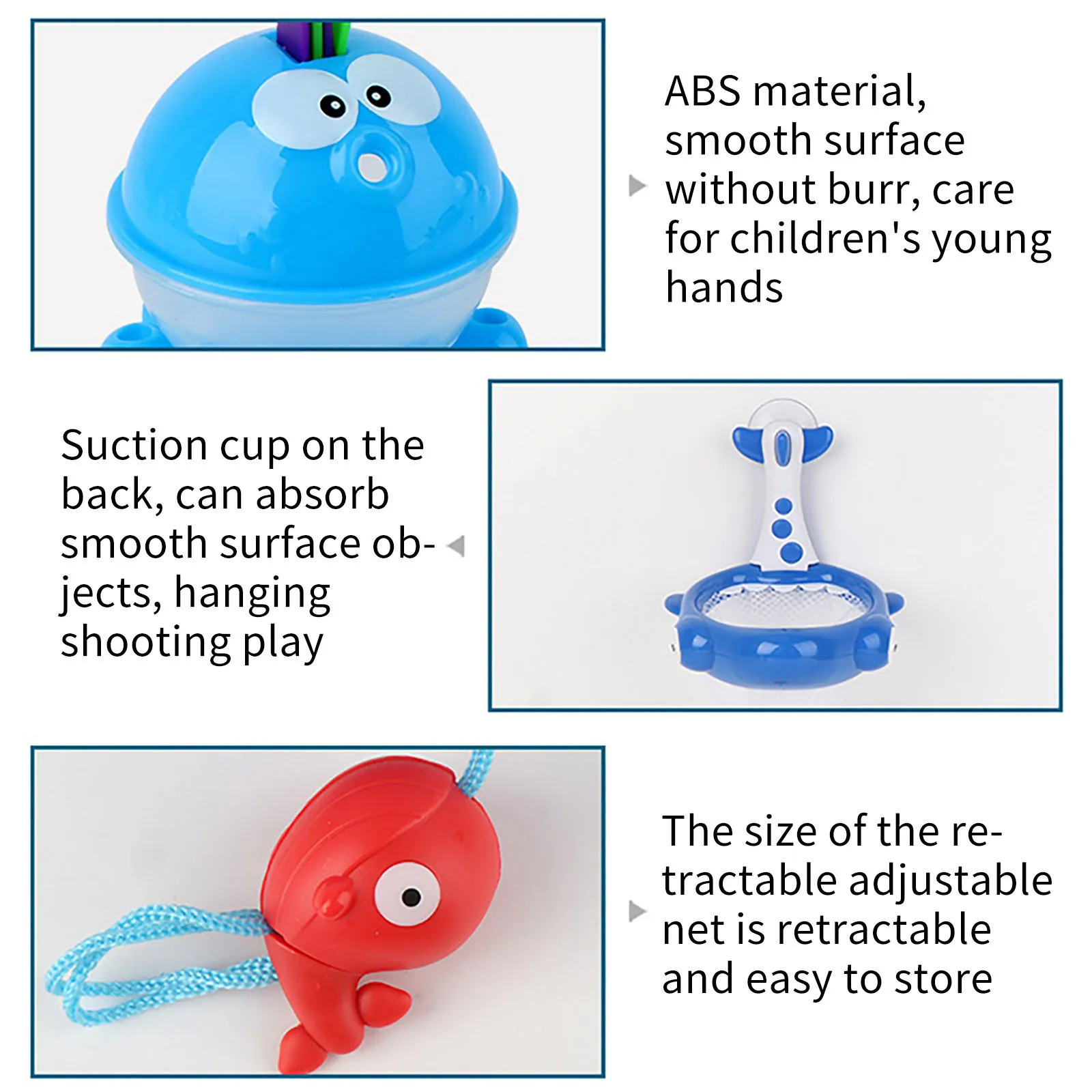 

Bath Toy, Fishing Floating Animals Squirts Toy, Fish Net Game In Bathtub