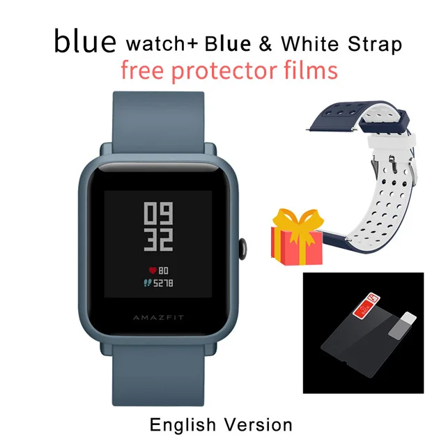 blue a blue strap 1 год гарантии Amazfit Bip Lite Смарт-часы, глобальная версия, 45 дней Срок службы батареи 3ATM в соответствии со стандартом водонепроницаемости Smartwatch для Xiaomi - Цвет: blue a blue strap