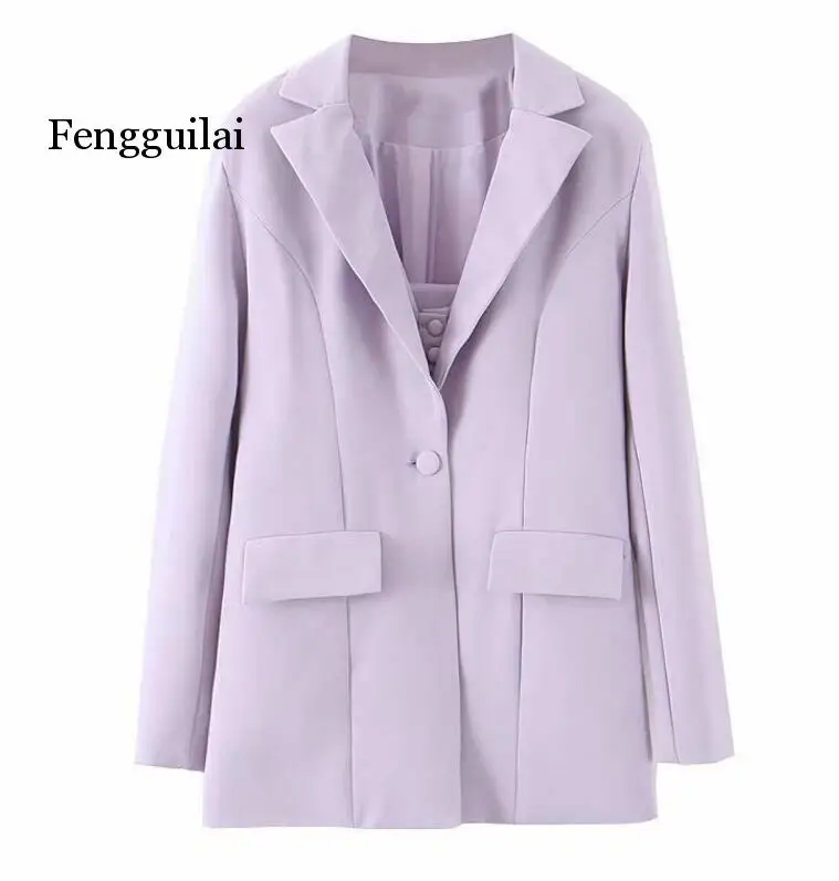 Женский костюм из блейзера средней длины на одной пуговице свободные шорты с