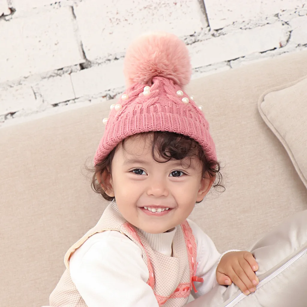 Зима 2020 милые пушистые шапки детская шапка с помпоном женская из меха теплая