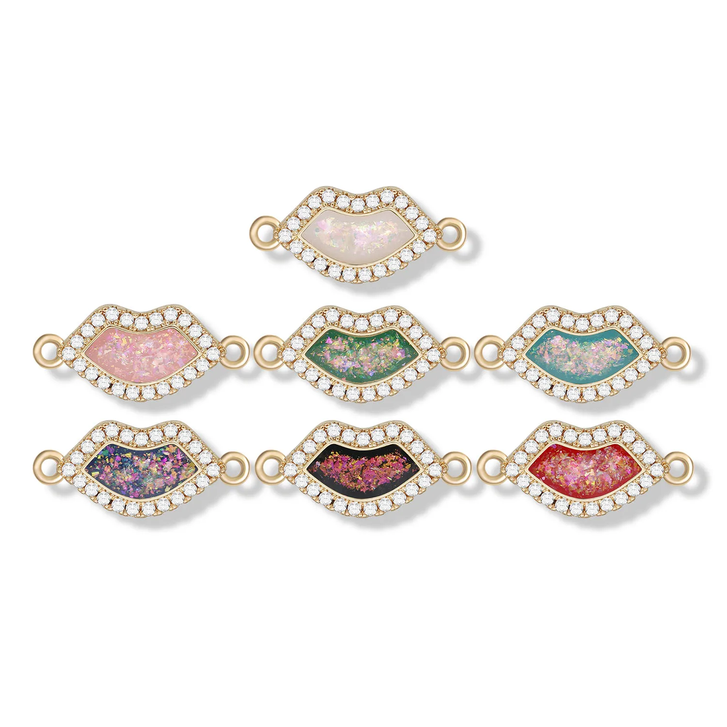 KC позолоченный белый циркон имитация опала Хамса рука звезда сердце веер