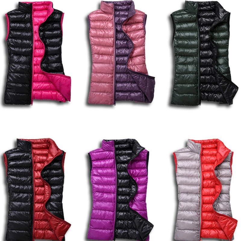 Женские осенние зимние теплые жилеты ультра светильник пуховый жилет
