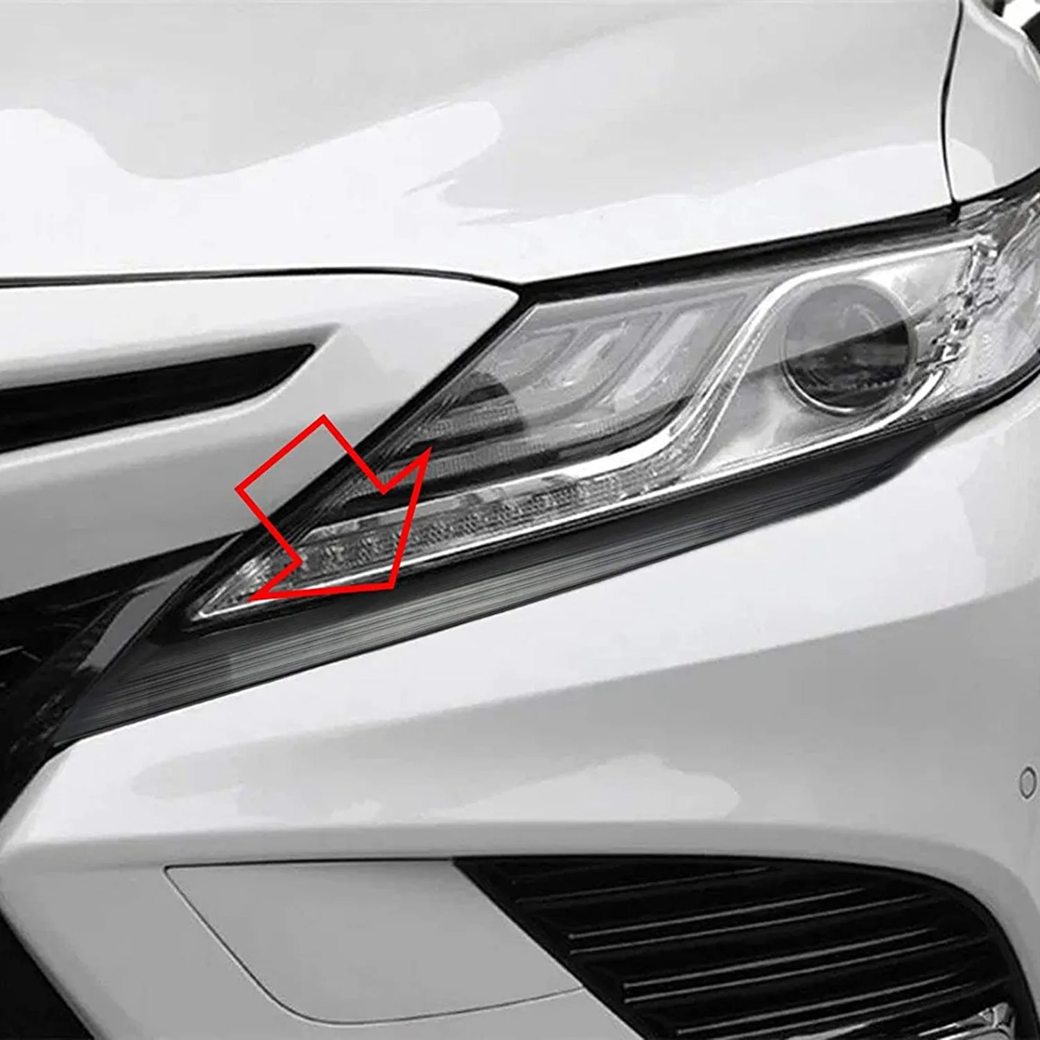 Black Titanium Steel Headlight Eyelid Cover Lamp Eyebrow Molding trims for Toyota Camry SE XSE 2018-2021 Accessories | Автомобили и