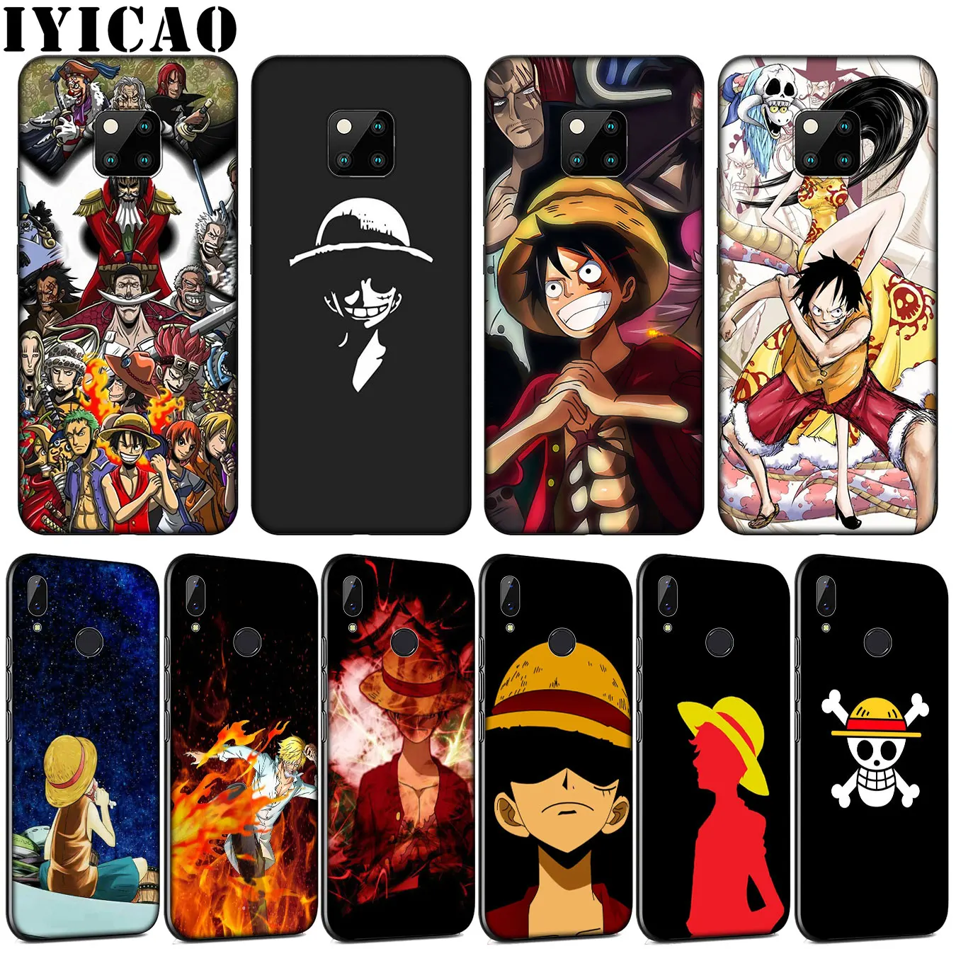 Мягкий силиконовый чехол для телефона IYICAO luffy One piece Huawei Mate 30 20 10 Pro черный Nova 5i 4 3 3i 2i