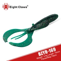 eight claws 10pcslot 75mm 3 5g flapper shrimp jig soft bait silicone soft fishing lure artificial lobster jig wobbler soft lure