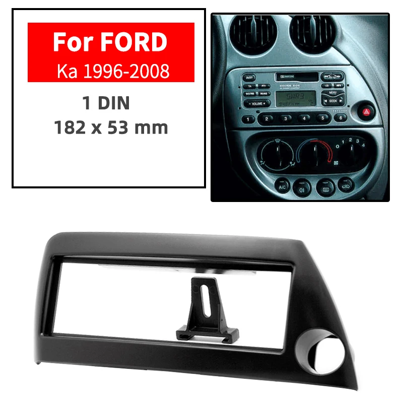 Автомобильный радиоприемник One din рамка для FORD Ka 1996 2008 черная панель приборной