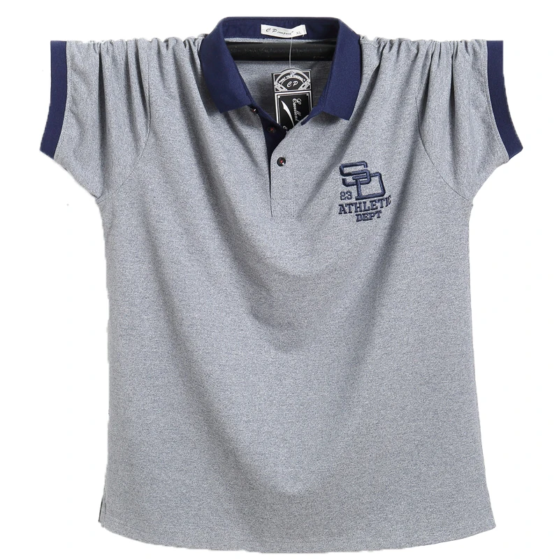 Рубашка поло мужская однотонная хлопок короткий рукав Повседневная деловая 6XL