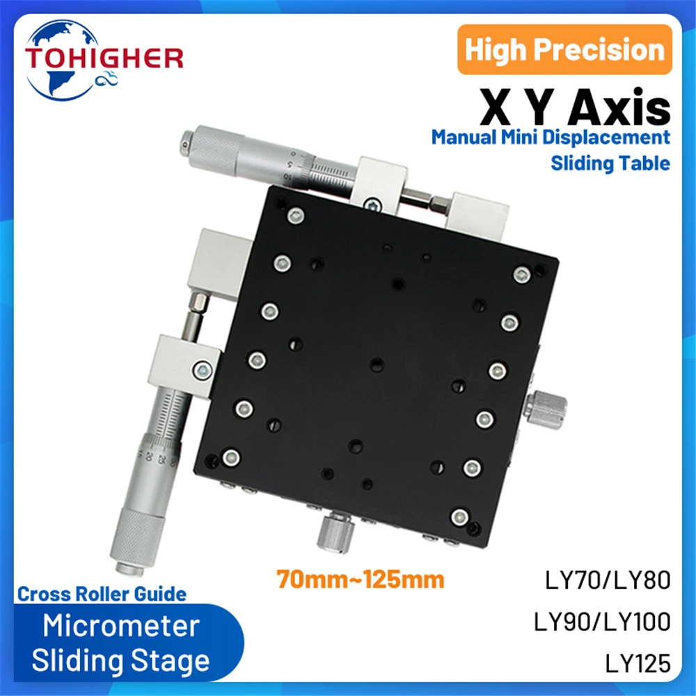 XY Axis 70*70 125*125 микрометр раздвижная платформа с ручным смещением направляющий стол