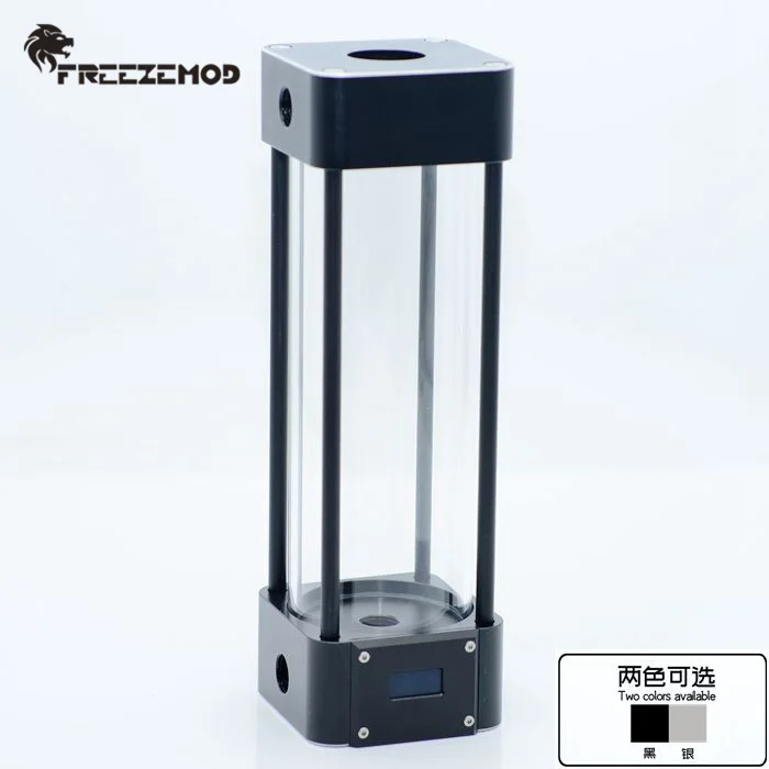 Квадратный кулер для воды FREEZEMOD стеклянный бак с металлическим ЖК дисплеем 2020 BL