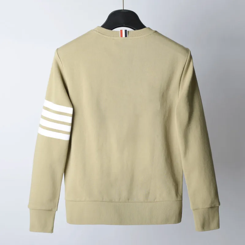 

Fashion TB 2021 Brand Spring Autumn hooded Clothing Cotton Jacket Men Women Sweatshirts O-Neck Khaki Casual Sportswear Coat