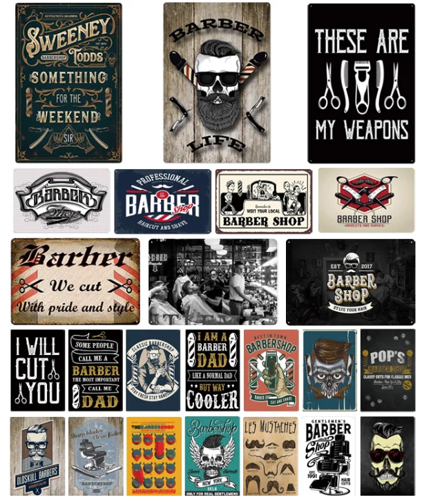 

Barber Shop Retro Pub Bar Decoration Tin Sign Shabby Chic Home Decor Plaque Metal Sign Wall Poster Vintage Decor Art Painting