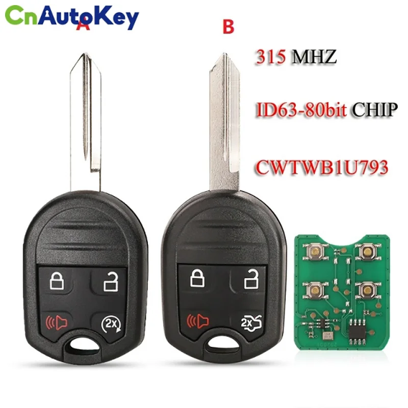 

CN018021 Aftermarket Smart Key Fob For Ford Mustang Expedition Explorer Taurus Flex 315MHZ ID63-80bit Chip FCCID CWTWB1U793