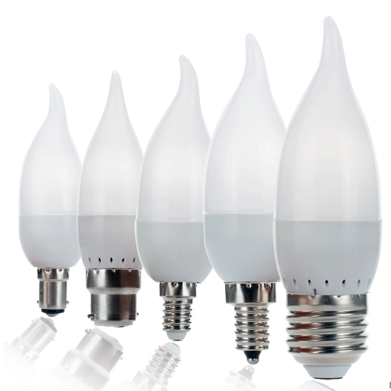 Диммируемая светодиодная лампочка 3 Вт E12 E14 B22 E27 Свеча 2835 SMD декоративное домашнее