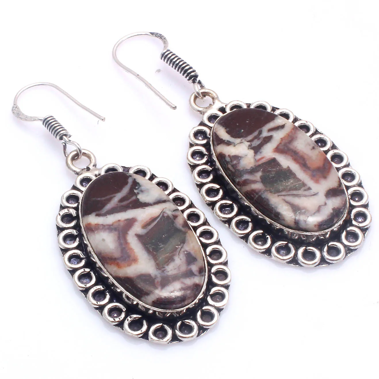 

Серьги-гвоздики из натуральной яшмы Norina, Серебристые серьги с покрытием из меди ручной работы, подарок для женщин, 55 мм, E6439