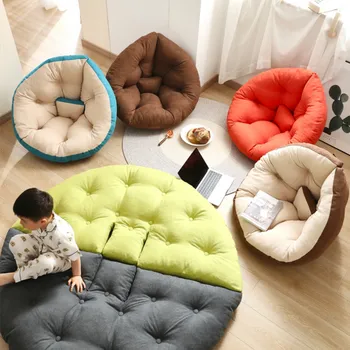 Adults Kids Folding Lazy Sofa Bean Bag Chair Floor Seat Couch Egg Moon Chair Tatami Ottoman Pouf Baby Gaming Cushion Corner Sofa
