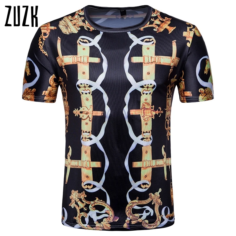 Футболка ZUZK мужская с коротким рукавом Модная приталенная рубашка из мягкого