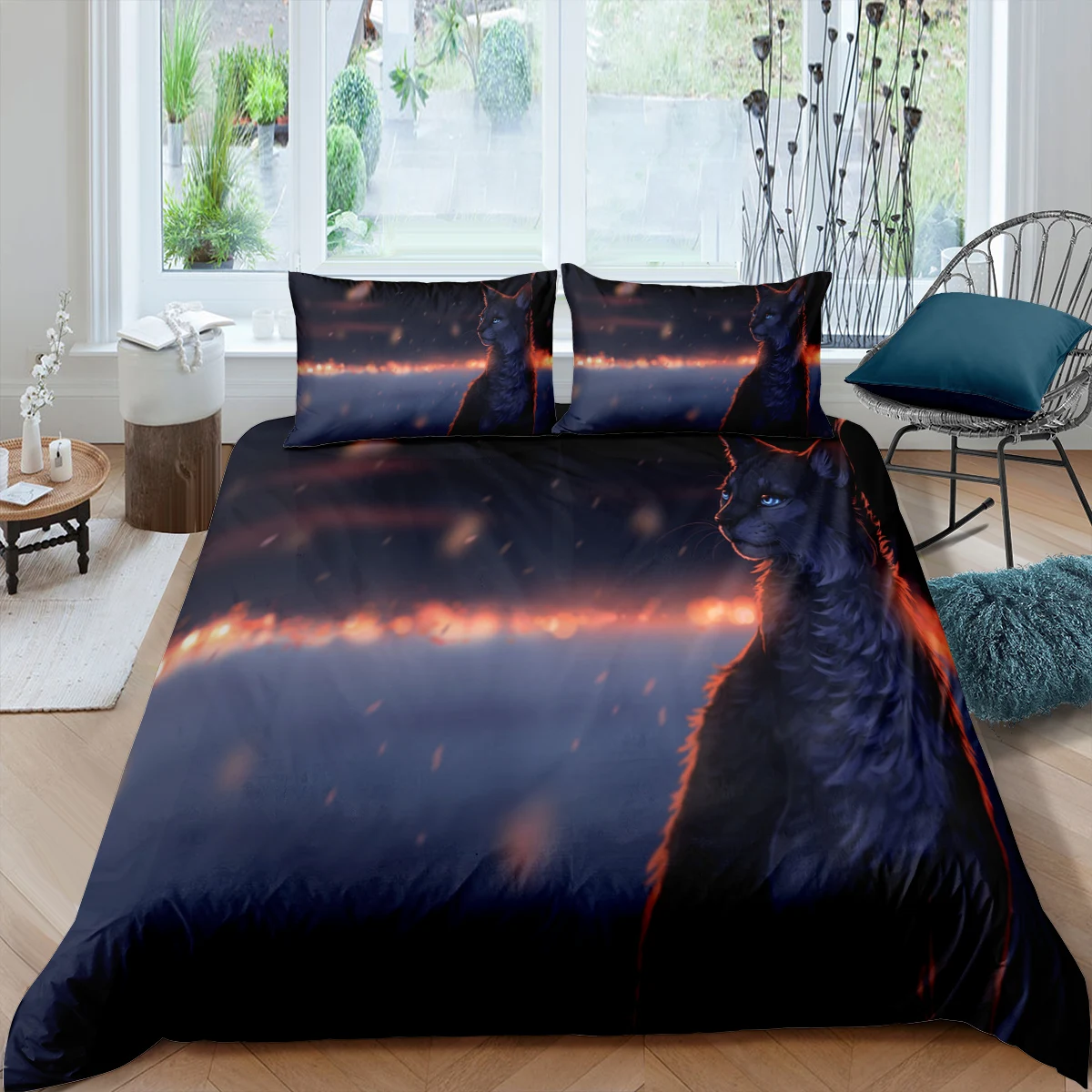 

3D Cat Bedding Set Cartoon Cat Pattern Duvet Cover Twin Full King Queen Comforter Cover Set Bedclothes Cute Home Quilt Cover Set