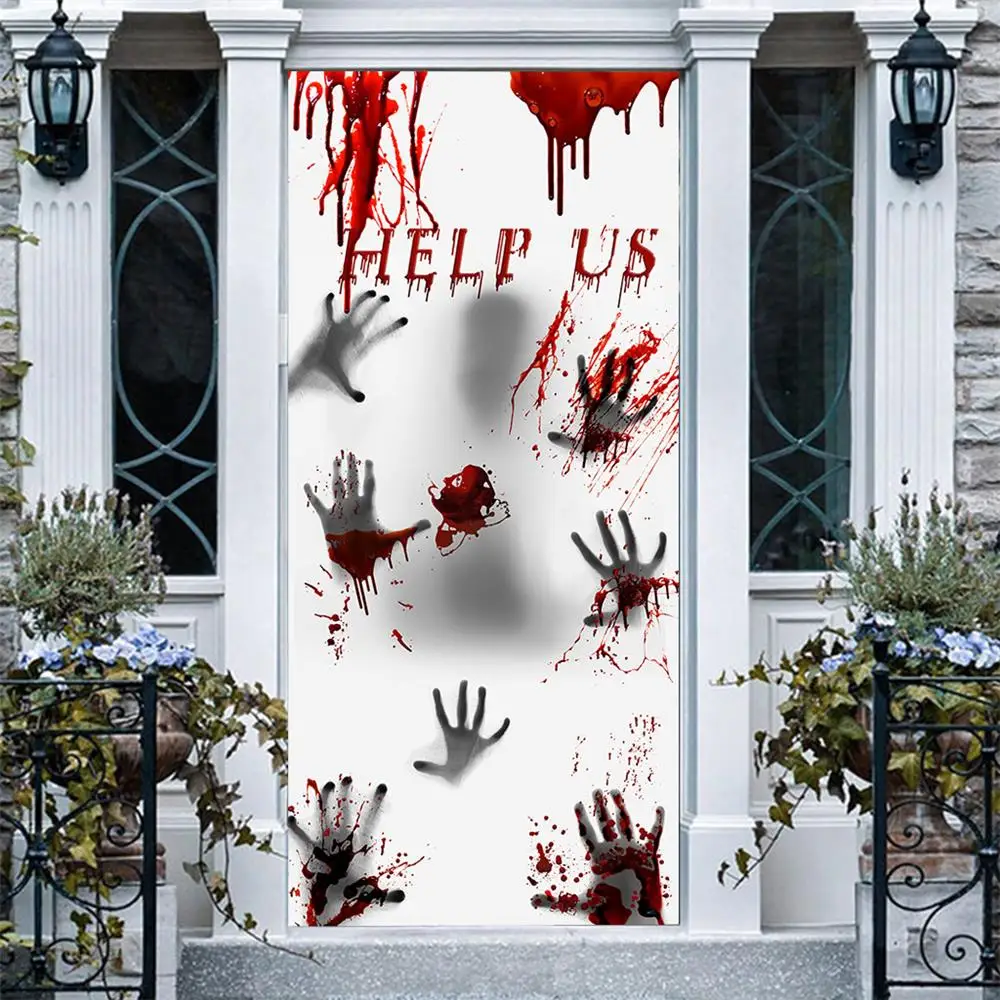 Настенная Наклейка На Хэллоуин s ужасная дверная наклейка декоративная Женская
