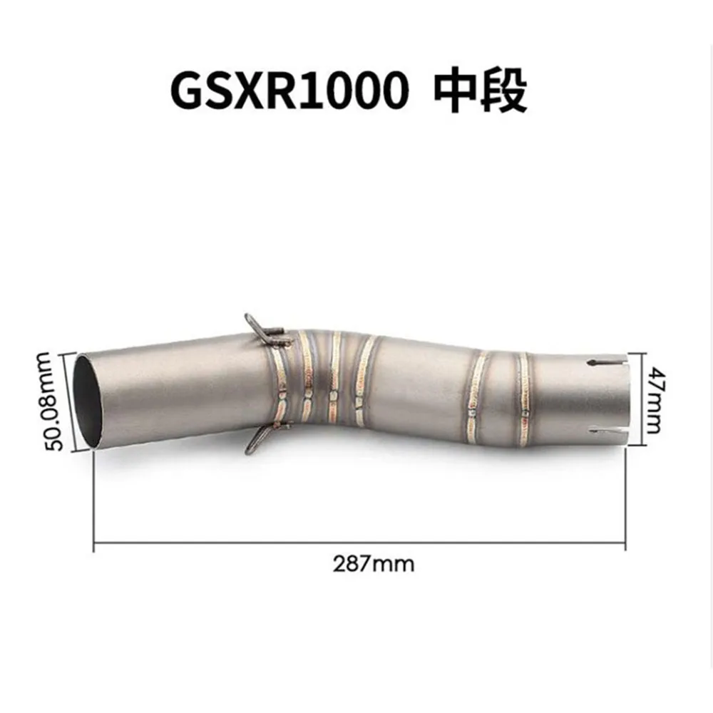 TKOSM FOR GSR750 Motorcycle Exhaust Muffer Stainless Steel Modified Middle Link Pipe For Suzuki GSX250R GSXR1000 K6 K7 K8 |