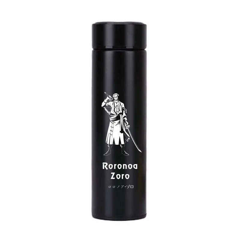 

500ML Cartoon One Piece Luffy ZORO Law Infinity Mugs Pure Color Stainless Steel 304 Black Thermos Mugs Cup Kitchen Tool Gift