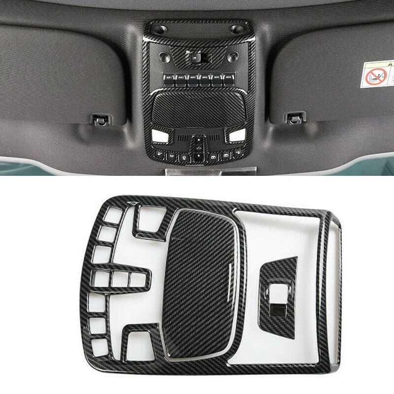 

NEW-for Ford F150 F-150 Raptor 2015-2020 Car Carbon Fiber Grain Front Reading Light Lamp Frame Cover Trim Accessories