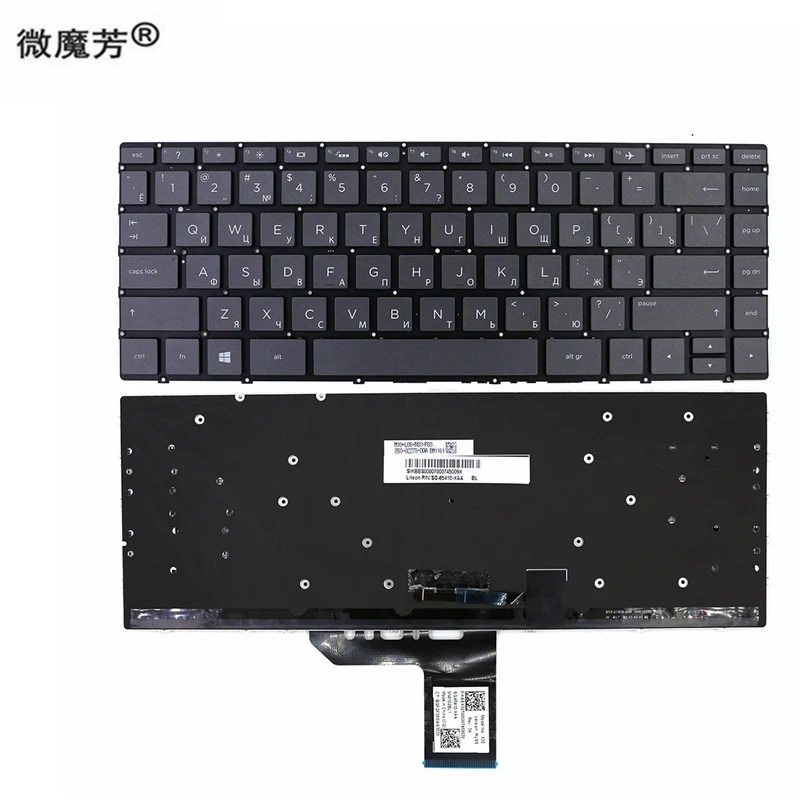 Новая русская клавиатура для ноутбука Samsung Latitude X360 14-ba000 14-ba100 14m-ba000 черная без