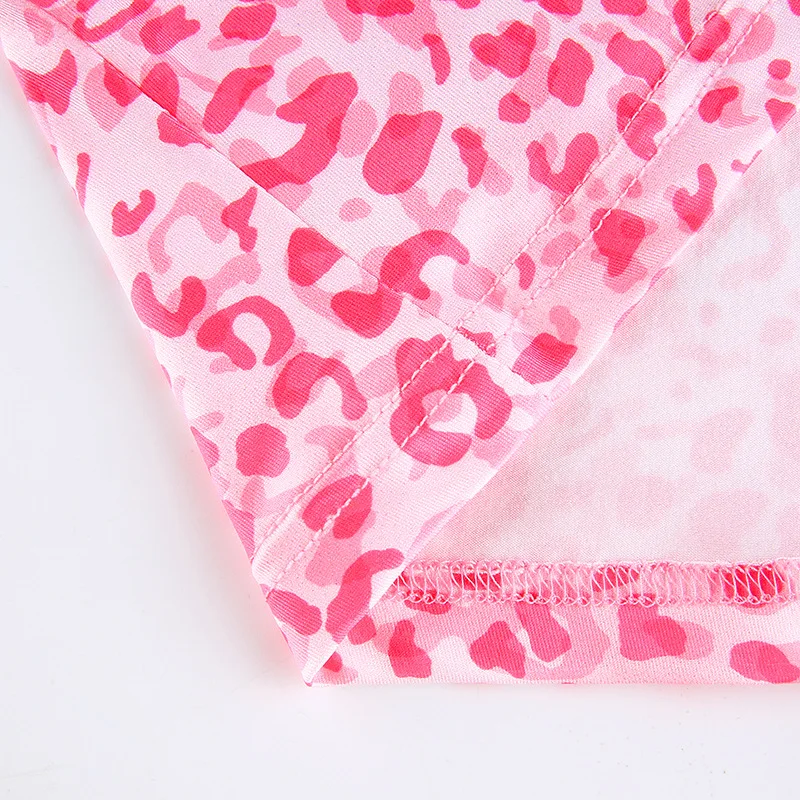 

Y2k Leopard Cropped Top Heart Embroidered Sweet Pink T Shirt Woman Harajuku Short Sleeve O Neck Lovely Cami Top Magliette Donna