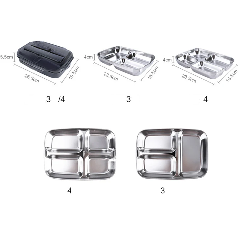 Нержавеющая Сталь Bento Box двойной портативный контейнер для пикника офисная школа