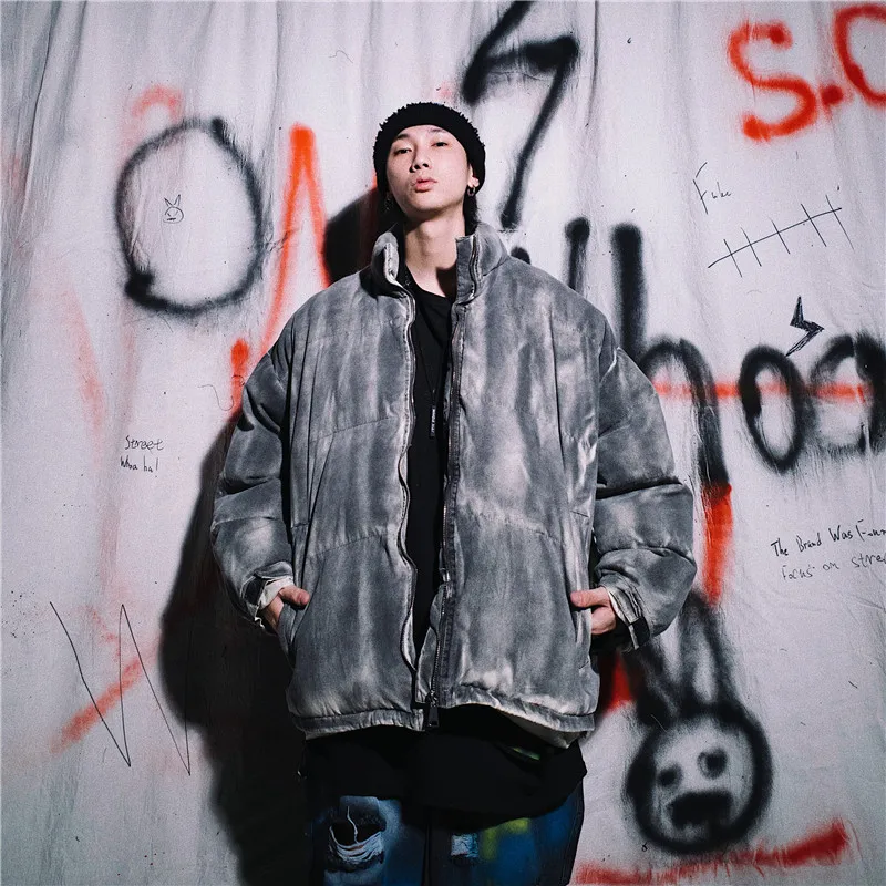 Грязный цвет печати Толстая стеганая куртка для мужчин s High Street зимние старые