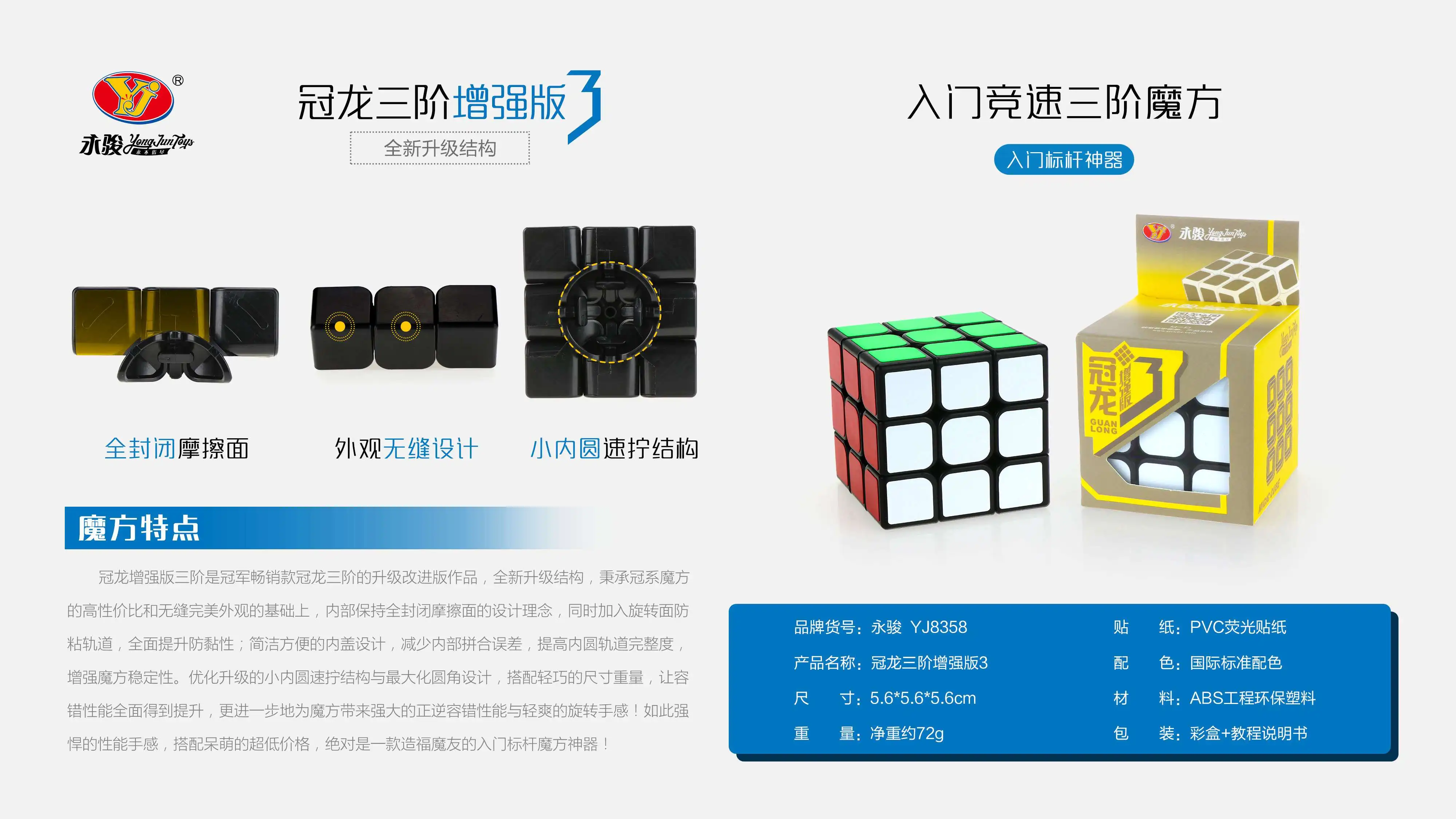 YongJun YJ 3x3x3 V3 волшебный куб для детей профессиональные игрушки пазлы обучающие
