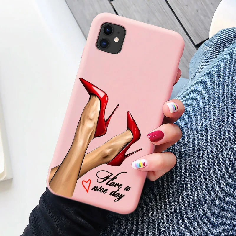 Fashion Phone Case For iPhone X S XR MAX Soft Silicone Girl Boss Cartoon Cover For iPhone 12 11 13 Pro Max 7 8 Plus SE 2020