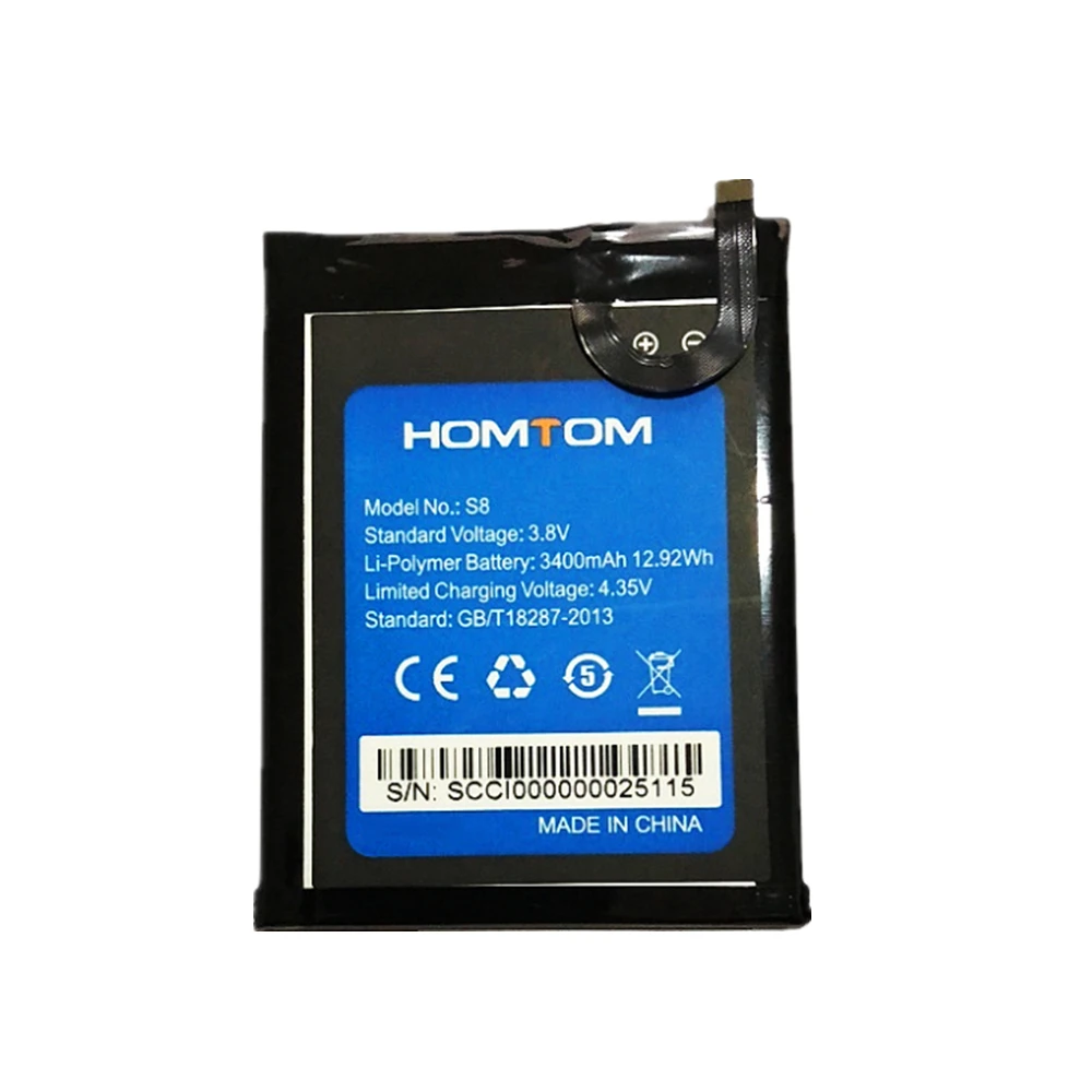 mobile phone homtom s8 3400mah original battery 5 7inch mtk6750 mobile accessories high quality batteries tracking free tools free global shipping