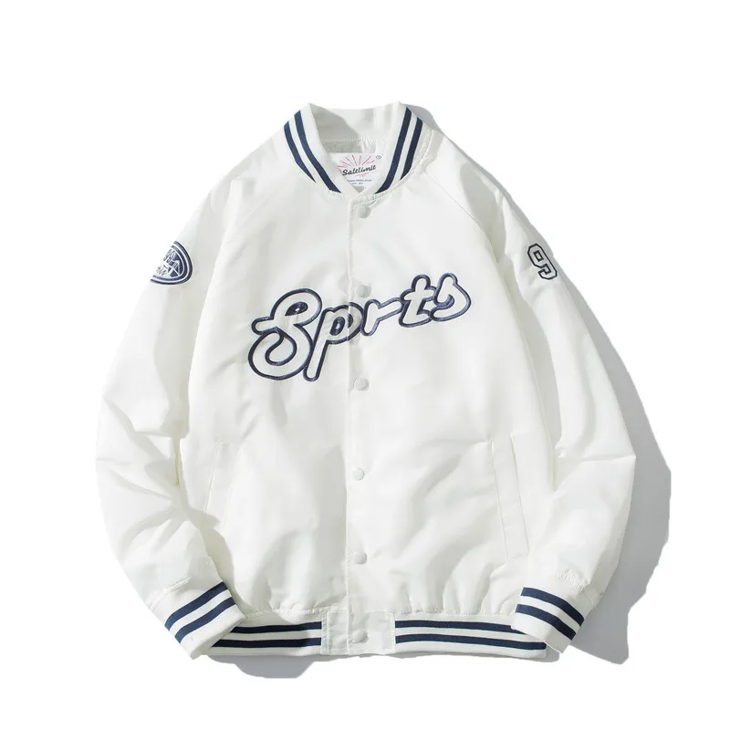 

2021 New Arrival Hot Bomber Jacket Brand Clothing Men Single Breasted Spliced Autumn Baseball Pure Fresh Stripe Coat Casual