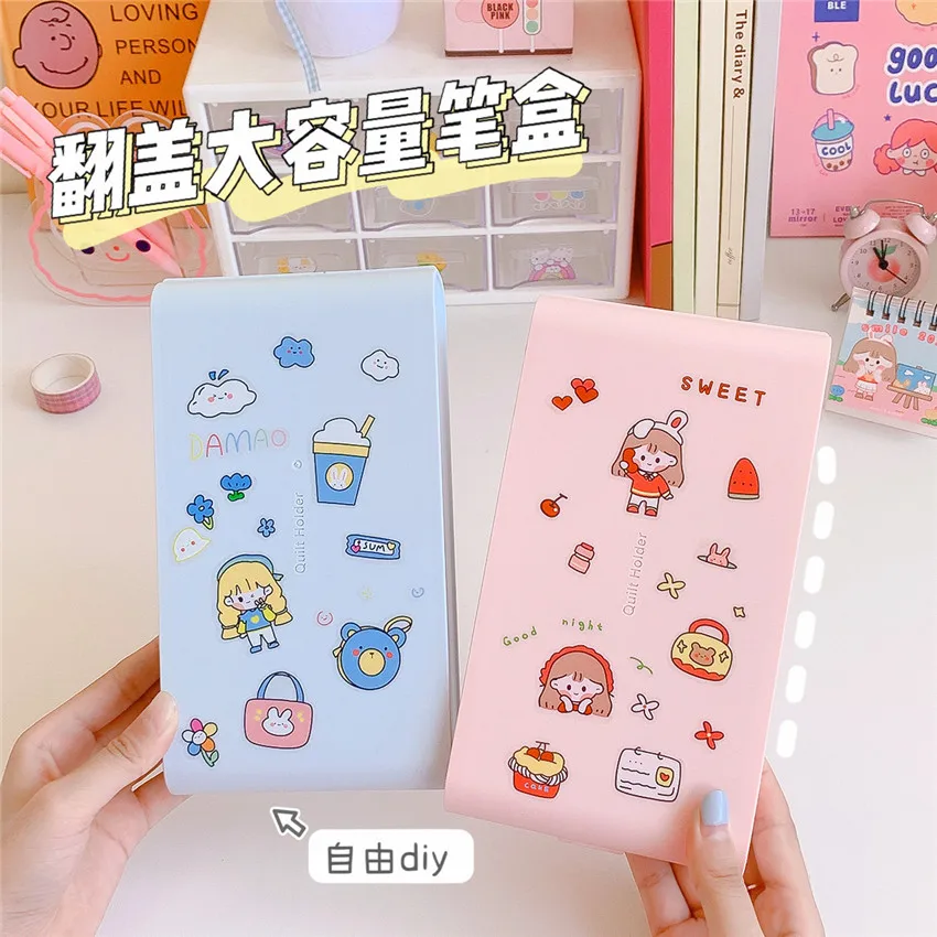 

Simple Plastic Pencil Case Japanese School Office Stationery For Student Pencil Pen Storage Box Makeup Brush Holder Cas