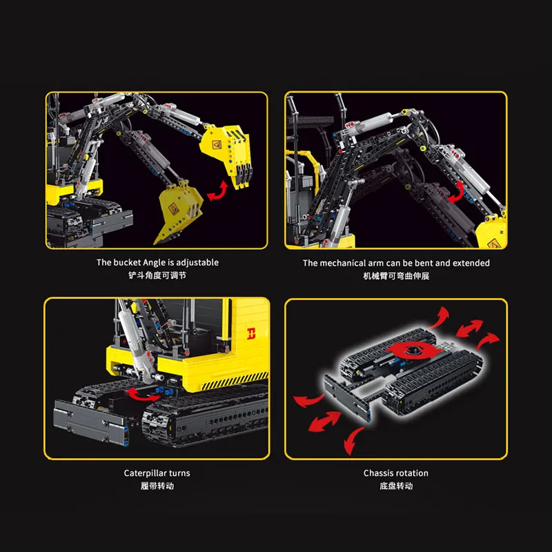 

Yeshin 22006 High-Tech Toys The APP RC Motorized Excavator Model Building Blocks Assembly Engineering Bricks Kids Christmas Gift