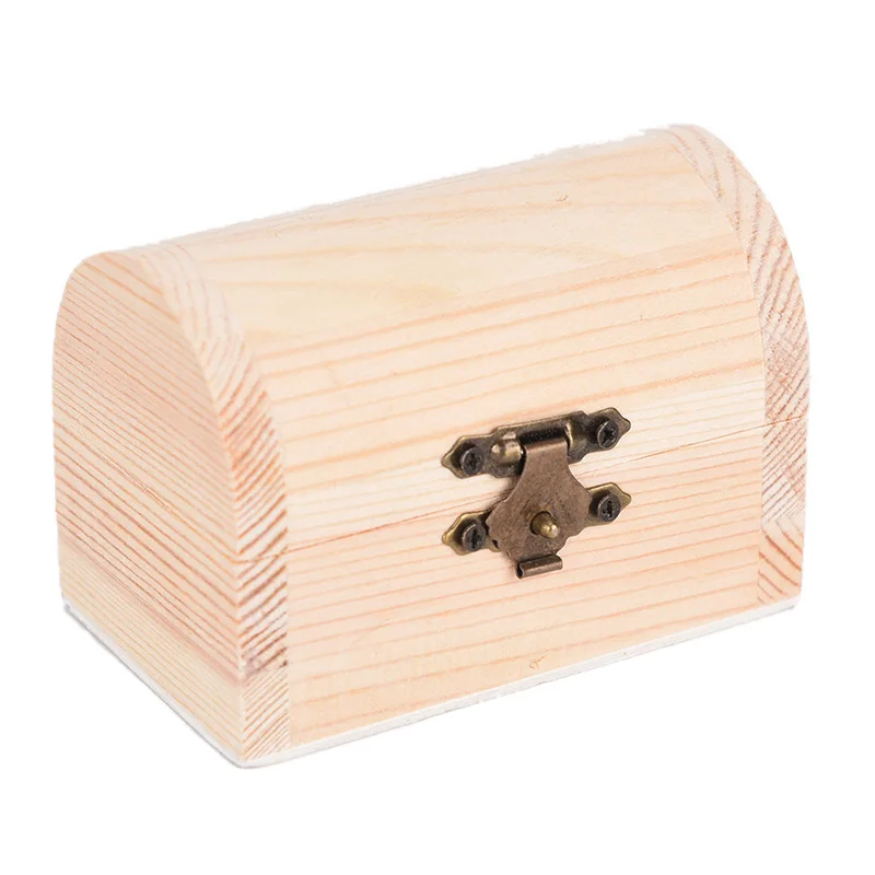 

1pc Wooden Vintage Treasure Chest Wood Jewellery Storage Box Case