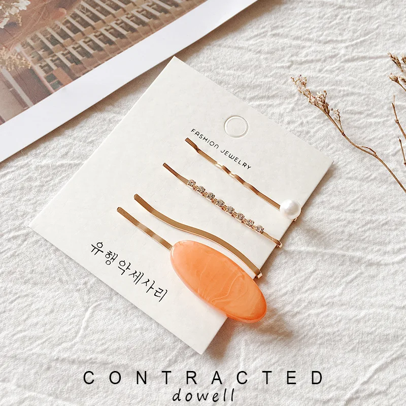 

Vintage Pearl Barrettes For Women Fashion Brand Acetate Hair Clip Trendy Geometric Hairpins Hair Accessories Head Wear