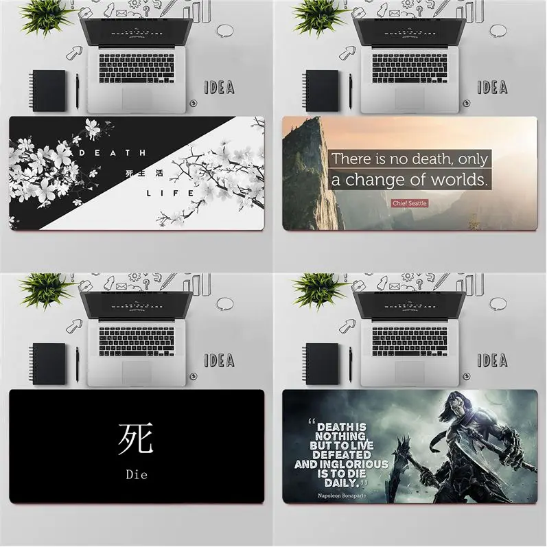 

YNDFCNB High Quality Death Quotes Beautiful Anime Mouse Mat Rubber Computer Gaming mousepad