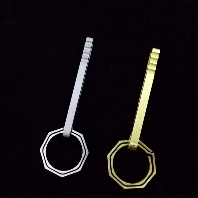 Двухцветные брелки для ключей титановый восьмиугольный брелок латунный | Дом и