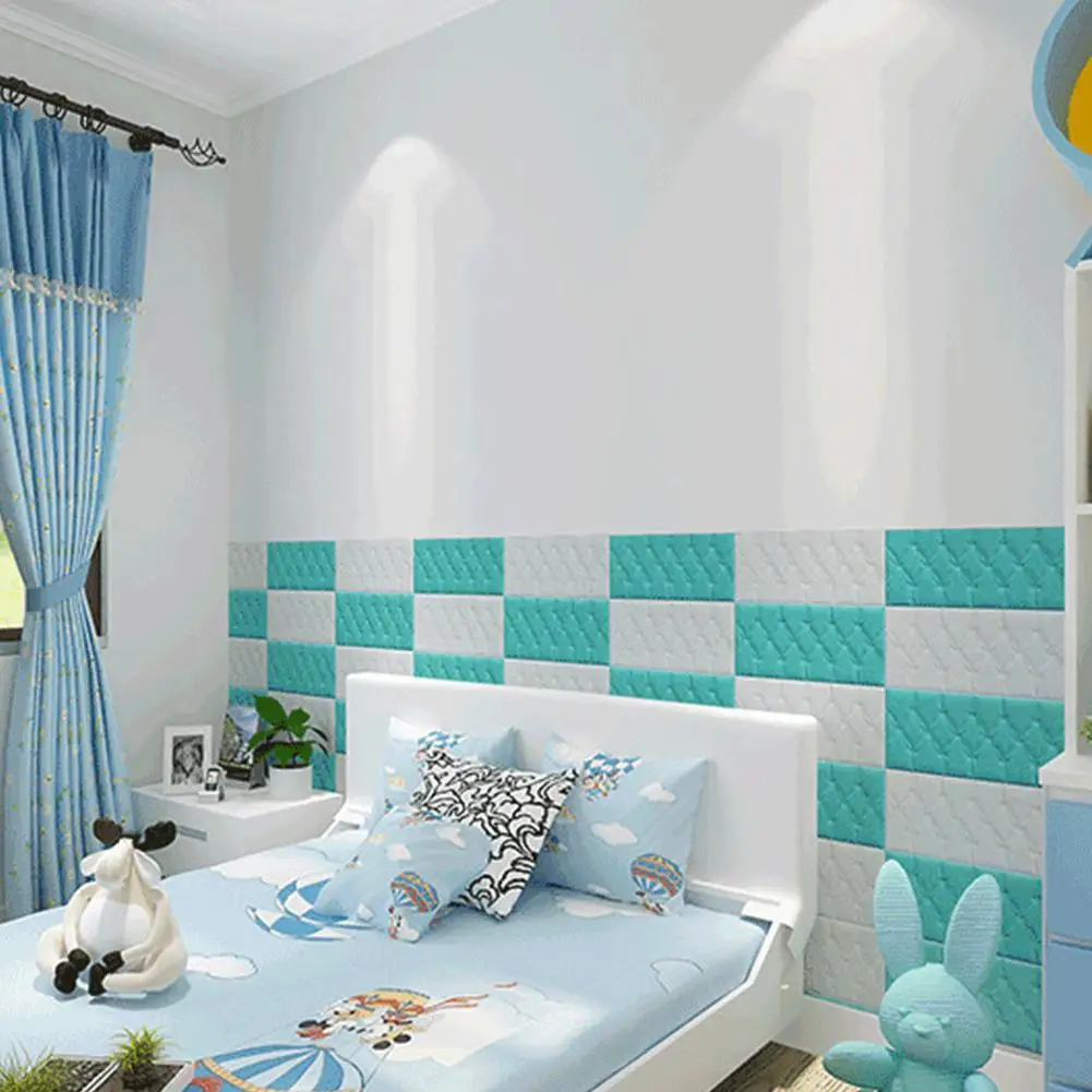 3D искусственная кожа PE пена Водонепроницаемая самоклеющаяся настенная бумага